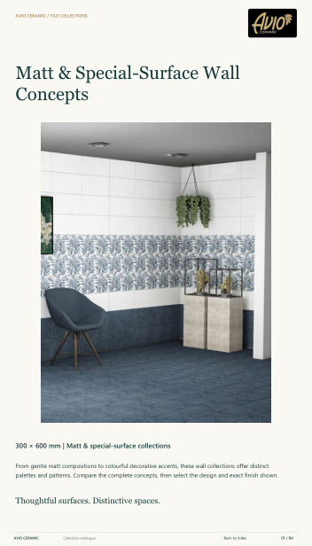 Matt & special surfaces catalogue cover