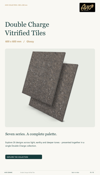 Double charge vitrified tiles catalogue cover