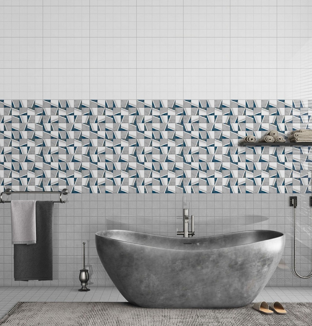Wall tiles collection room setting